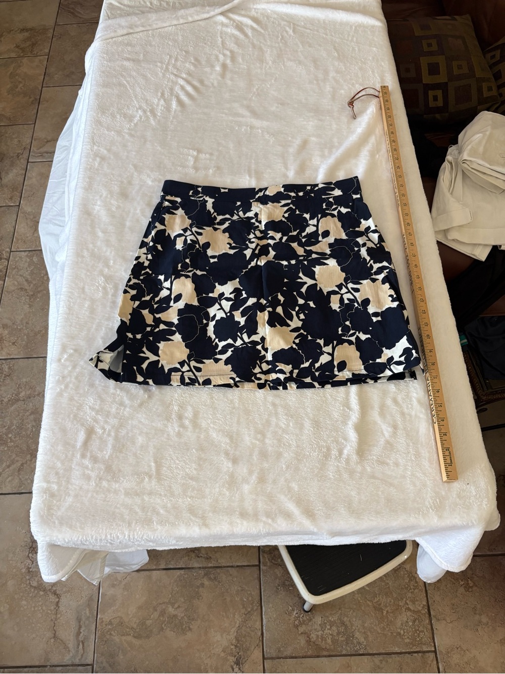 Rafaella Black & White and Cream Floral Mini Skort